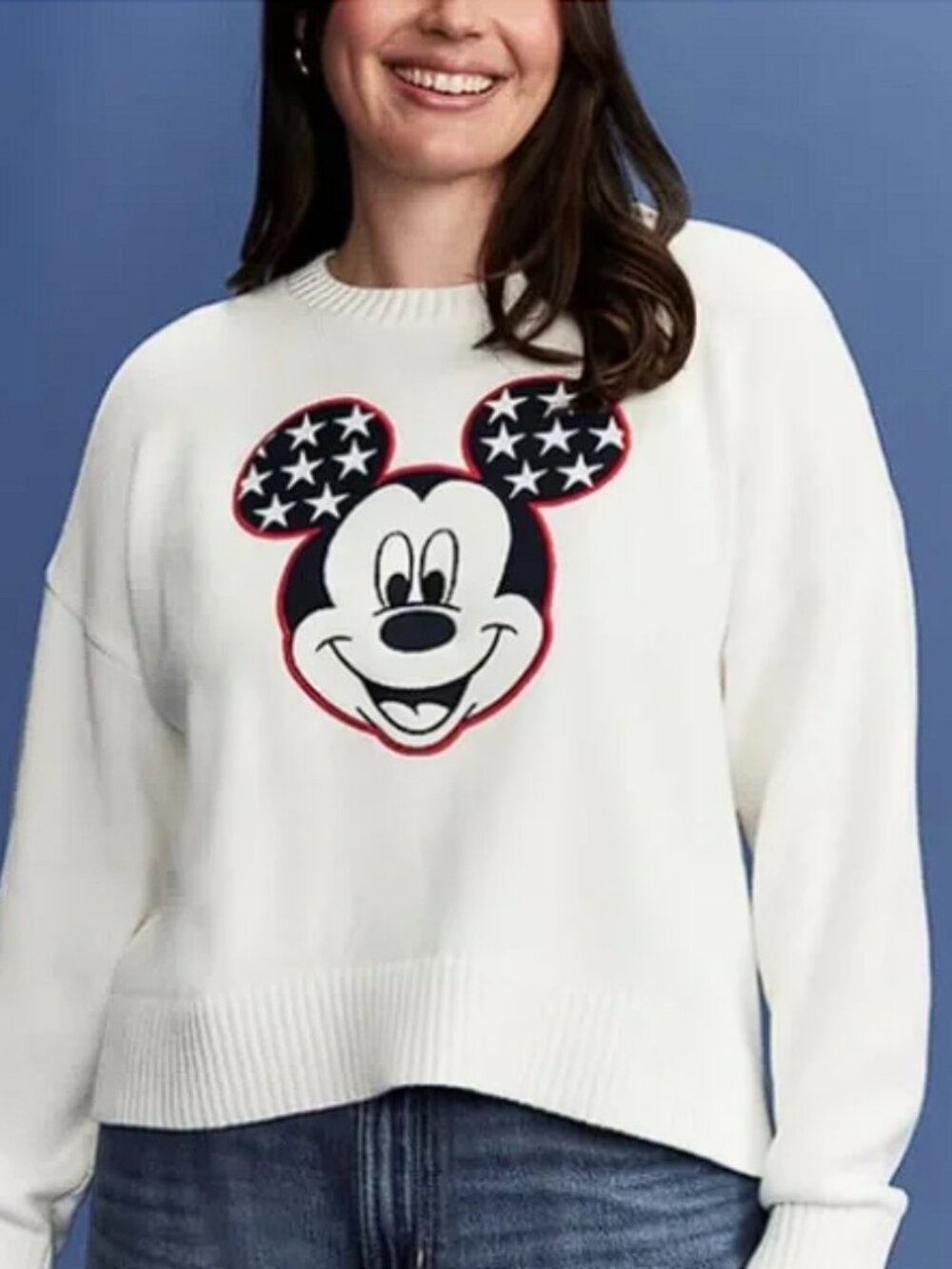 Old Navy X Disney Mickey Mouse Flag 100% Cotton Sweater - Size XXL- NWOT